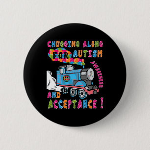 Advocate Accepttrain Puzzle Cool Autismus Aware Button
