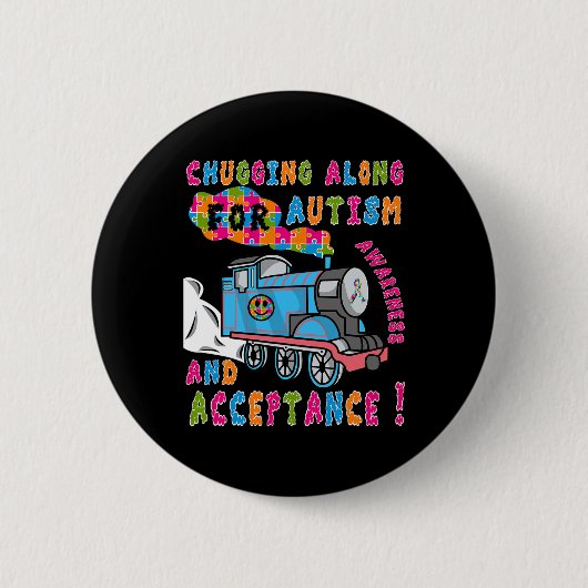 Advocate Accepttrain Puzzle Cool Autismus Aware Button (Vorderseite)