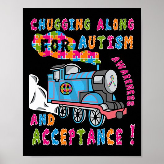 Advocate Accepttrain Puzzle Cool Autismus Aware Poster (Vorne)