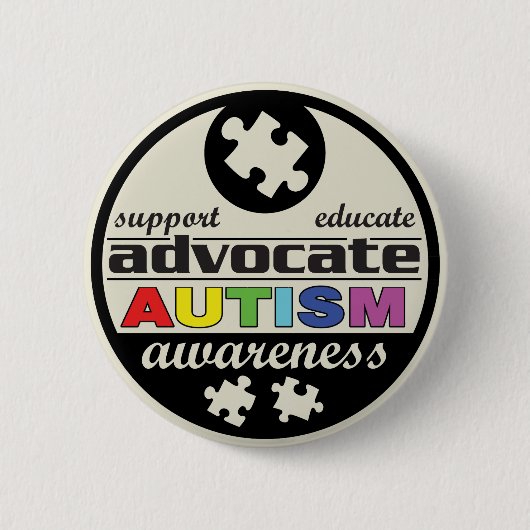 Advocate Autismus Bewusstsein Button (Vorderseite)