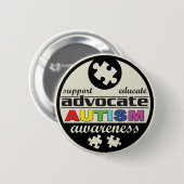 Advocate Autismus Bewusstsein Button (Vorne & Hinten)