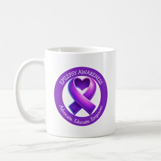 Advocate. Educate. Empower.| Epilepsy Awareness Kaffeetasse (Links)