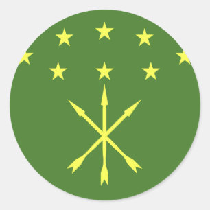 Adygea Flag Logo Runder Aufkleber