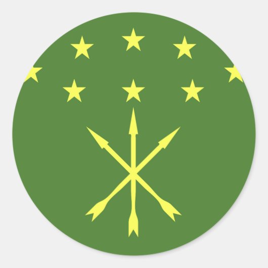 Adygea Flag Logo Runder Aufkleber (Vorderseite)
