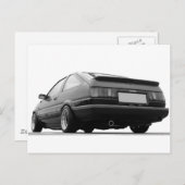 AE86 Black & White Postkarte (Vorne/Hinten)