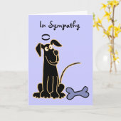AE- Black Dog Pet Sympathy Card Karte (Gelbe Blume)