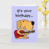 AE- Dog Playing Guitar Happy Birthday Card Karte (Gelbe Blume)