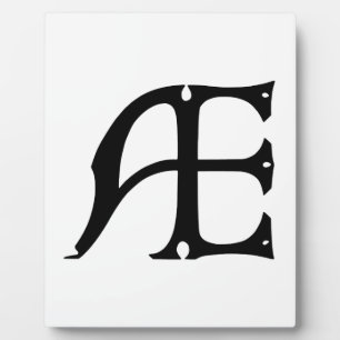 AE Monogram - Initials AE in Gothic Style Letters Fotoplatte
