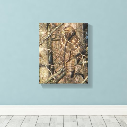 AE- Phantastischer Hawk in einer Baumhütte Leinwan Leinwanddruck (Insitu (Holzboden))