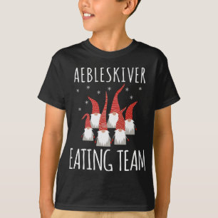 Aebleskiver Eating Team Gnomes Funny Aebleskiver L T-Shirt