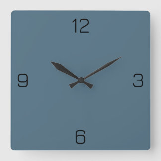 Aegean Blue 4E6E81 Color - Option zum Hinzufügen v Quadratische Wanduhr
