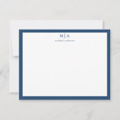 Aegean Blue Classic Border Monogram Korrespondenz Mitteilungskarte (Vorderseite)