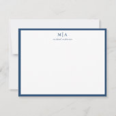 Aegean Blue Classic Border Monogram Korrespondenz Mitteilungskarte (Vorderseite)
