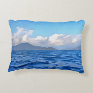 Aegean Blue Marmaris Türkis Küstenmalerei Zierkissen