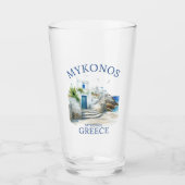 Aegean Dreams: Mykonos in Watercolor Glas (Vorderseite)