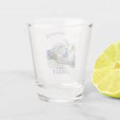 Aegean Dreams: Mykonos in Watercolor Schnapsglas (Rückseite)