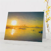 Aegean Sea Dawn Art Karte (Gelbe Blume)