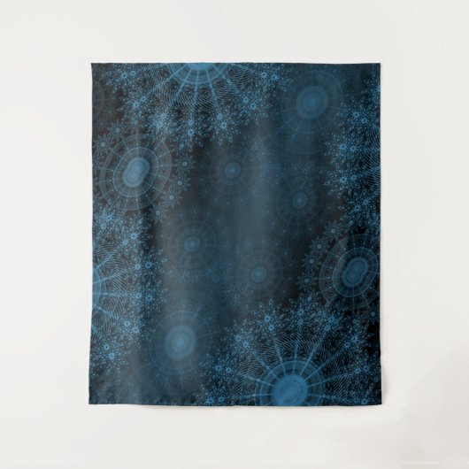 Aegean Sparkling Blume Art in der Nacht Wandteppich (Vorderseite)
