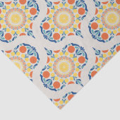 Aegean Summer Orange & Lemons Mid Mod Ogee Seidenpapier (Detail)