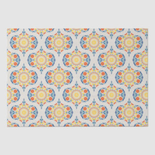 Aegean Summer Orange & Lemons Mid Mod Ogee Seidenpapier