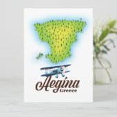 Aegina Griechenland Inselkarte (Stehend Vorderseite)