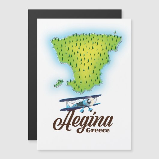 Aegina Griechenland Inselkarte Magnetkarte (Vorne/Hinten)
