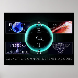 AEGIS Logo Collage (16x12) Poster