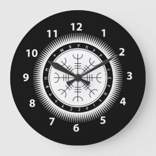 Aegishjalmr Halfton-Wanduhr Große Wanduhr