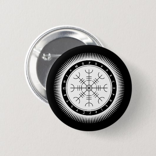 Aegishjalmr Halftone Knopf (Rund) Button (Vorne & Hinten)