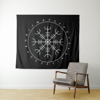 Aegishjalmr Runes Wall Tapestries Wandteppich