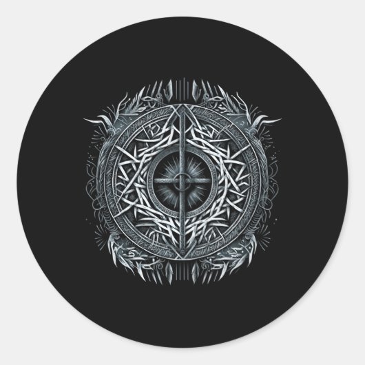 Aegishjalmur North Valhalla Norse Mythology Runder Aufkleber (Vorderseite)