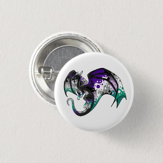 Aegosexueller Drache Button (Vorne & Hinten)