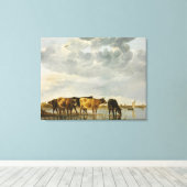 Aelbert Cuyp - Kühe in einem Fluss Leinwanddruck (Insitu (Holzboden))