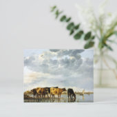 Aelbert Cuyp Kühe in einem Fluss Postkarte (Stehend Vorderseite)