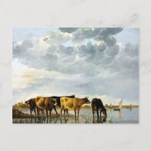 Aelbert Cuyp Kühe in einem Fluss Postkarte