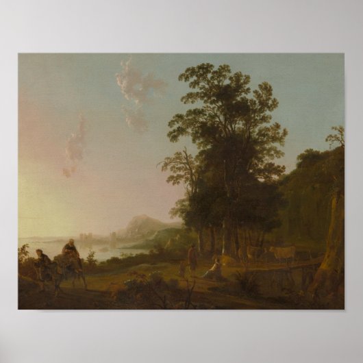 Aelbert Cuyp - Landschaft mit dem Flug nach Ägypte Poster (Vorne)