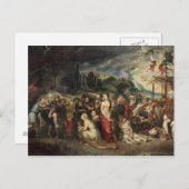 Aeneas bereitet sich darauf vor, die Trojaner ins  Postkarte (Vorne/Hinten)