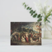 Aeneas bereitet sich darauf vor, die Trojaner ins  Postkarte (Stehend Vorderseite)