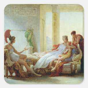 Aeneas erzählt Dido vom Desaster in Troy Quadratischer Aufkleber