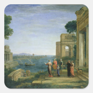 Aeneas und Dido in Karthago, 1675 Quadratischer Aufkleber