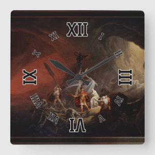 Aeneas und die Sibyl-Alten Meister-Reproduktion Quadratische Wanduhr
