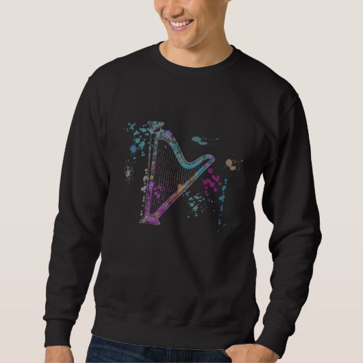 Aeolian Harp Instrument Silhouette Aeolian Harps Sweatshirt (Vorderseite)
