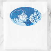 Aeolus Ovaler Aufkleber (Tasche)