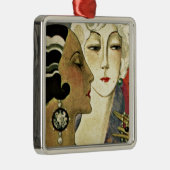 Aer Deco Damen Silbernes Ornament (Rechts)