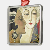 Aer Deco Damen Silbernes Ornament (Links)