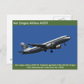 Aer Lingus Airbus A320-Bild für Postkarte (Vorne/Hinten)