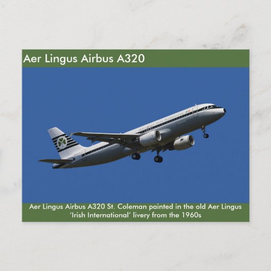 Aer Lingus Airbus A320-Bild für Postkarte (Vorderseite)
