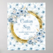 Aerial Boho Light Blue Gold Wedding Custom 8x10 Poster (Vorne)