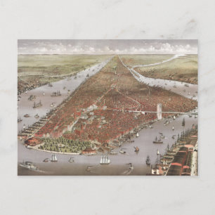 Aerial City View in Manhattan, New York, USA Postkarte