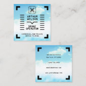 Aerial filming HUD view drone Quadratische Visitenkarte (Vorne/Hinten)